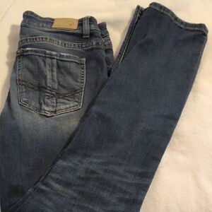 BKE Blue Slim Jeans with Distressed Look